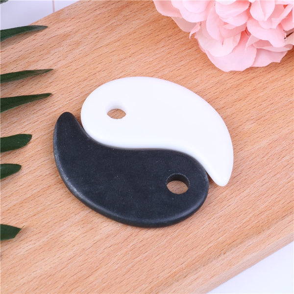 Natural jade stone guasha board in comb shape