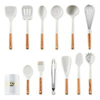 Silicone kitchen set with wooden handle