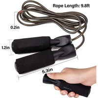 Adjustable jump rope with comfortable foam handles