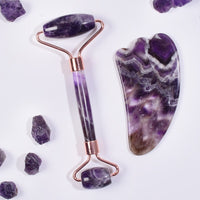 Amethyst face roller for health and beauty