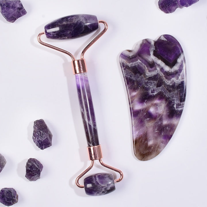 Amethyst face roller for health and beauty