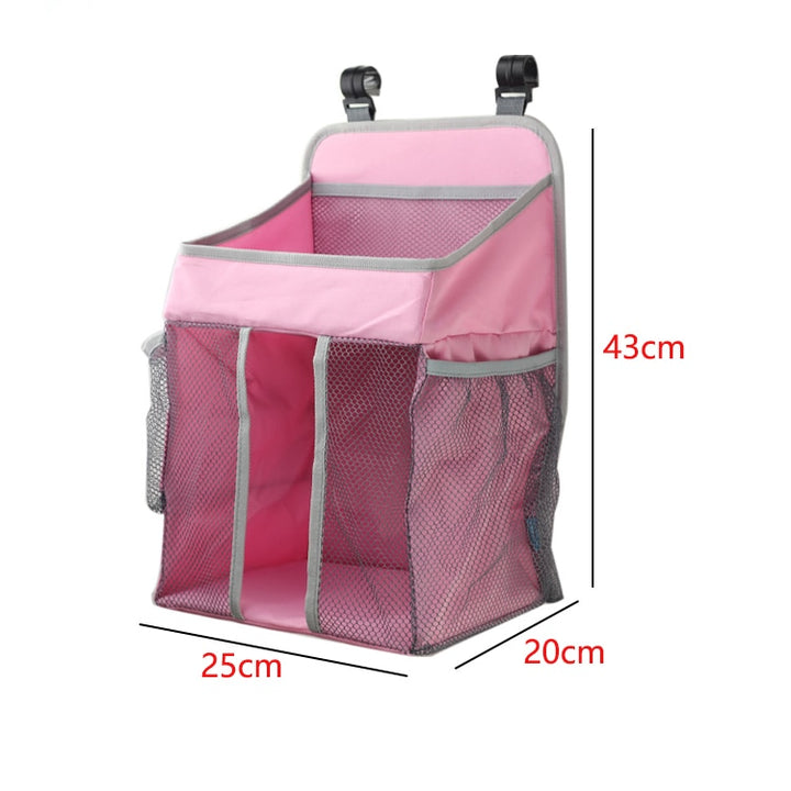 Foldable bedside organizer for baby crib