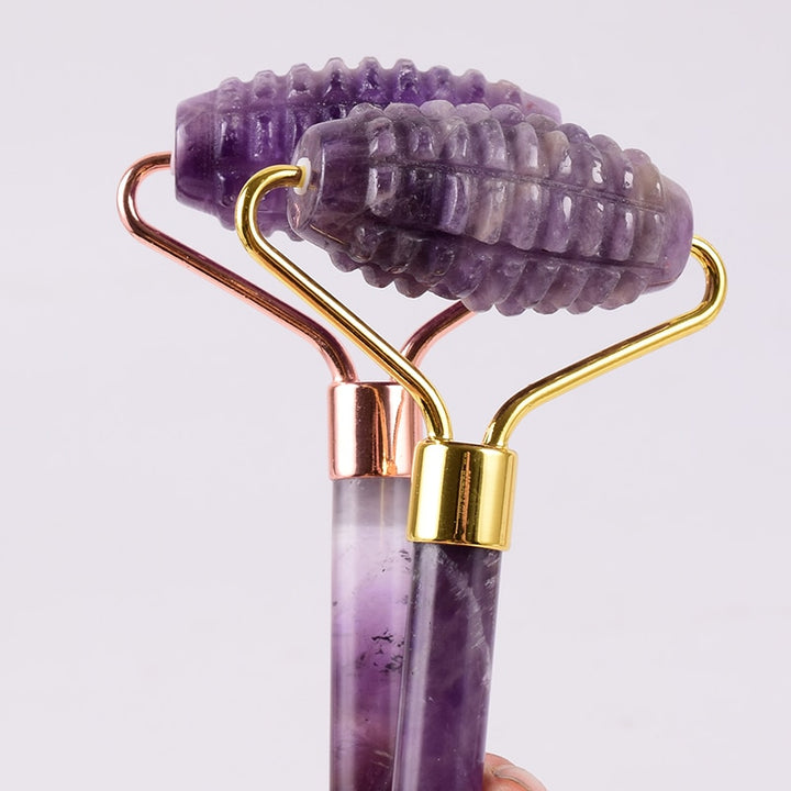 Amethyst face roller for health and beauty
