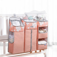 Portable waterproof baby storage organizer - crib hanging storage bag
