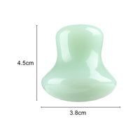 Mushroom jade stone facial roller in use