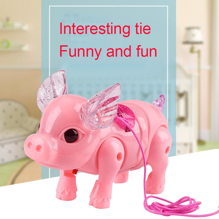 Electric Singing Pig Toy with Leash