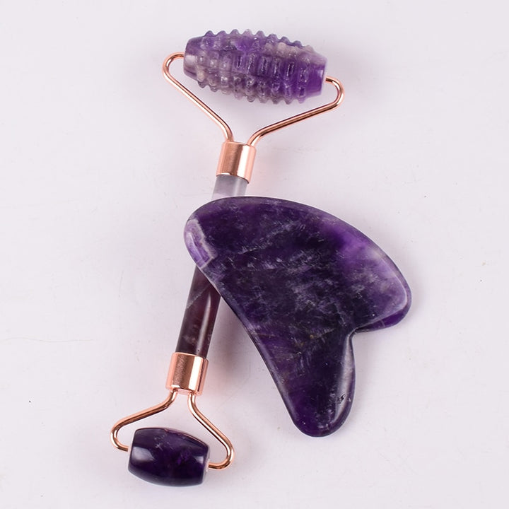 Amethyst face roller for health and beauty
