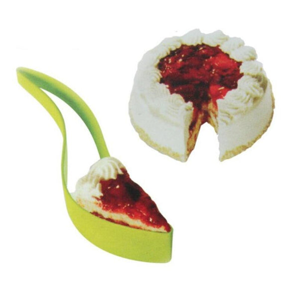 Cake pie slicer sheet guide cutter in green color