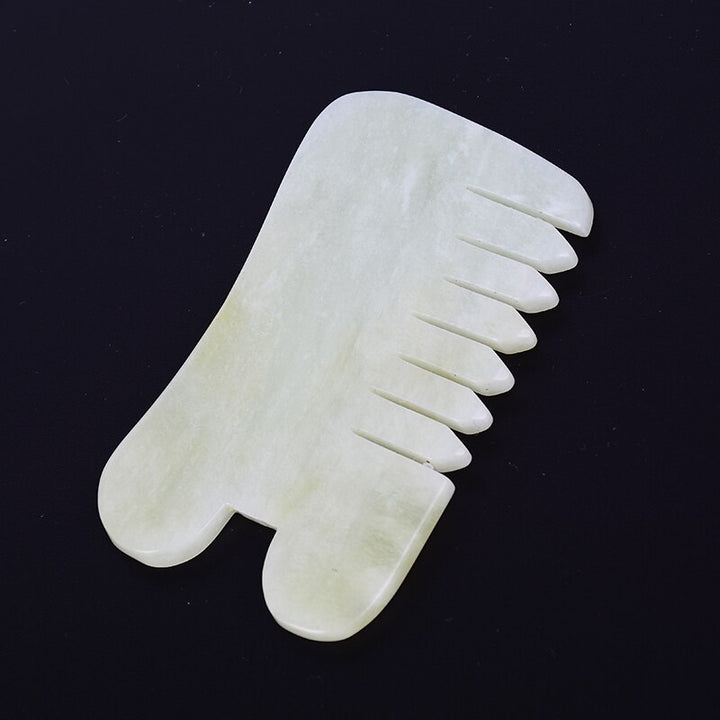 Natural jade stone guasha board in comb shape