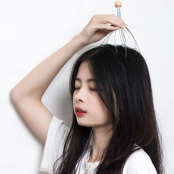 Head, waist, and neck massager in use