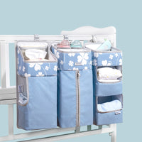 Portable waterproof baby storage organizer - crib hanging storage bag