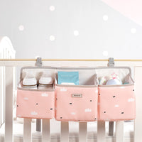 Portable waterproof baby storage organizer - crib hanging storage bag