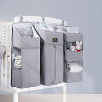 Portable waterproof baby storage organizer - crib hanging storage bag