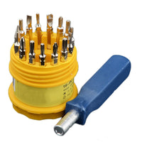 Image of the 16-in-1 Precision Screwdriver Set displayed open, showcasing all the included bits.