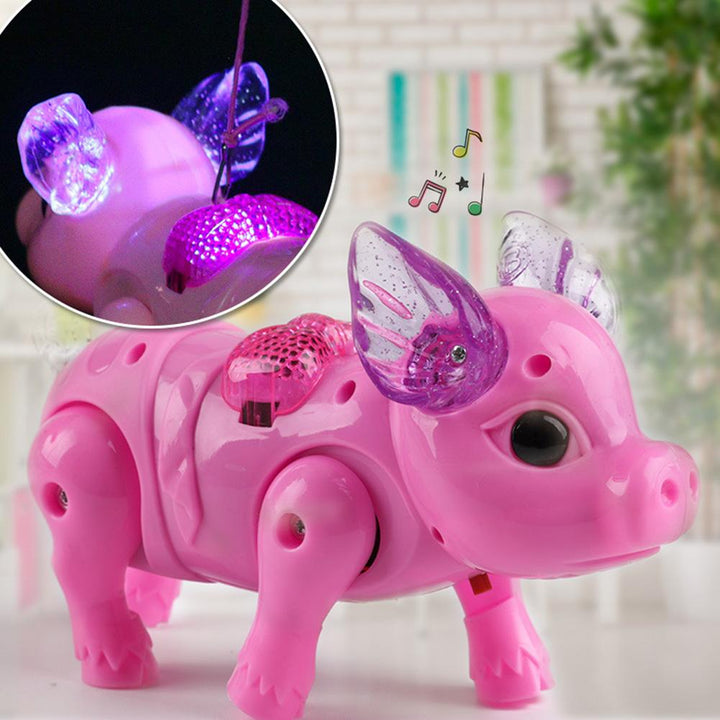 Electric Singing Pig Toy with Leash
