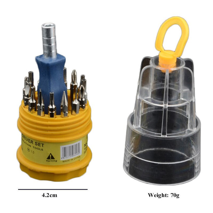 Image of the 16-in-1 Precision Screwdriver Set displayed open, showcasing all the included bits.