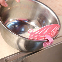Durable leaf shape rice wash sieve in white color with handle.