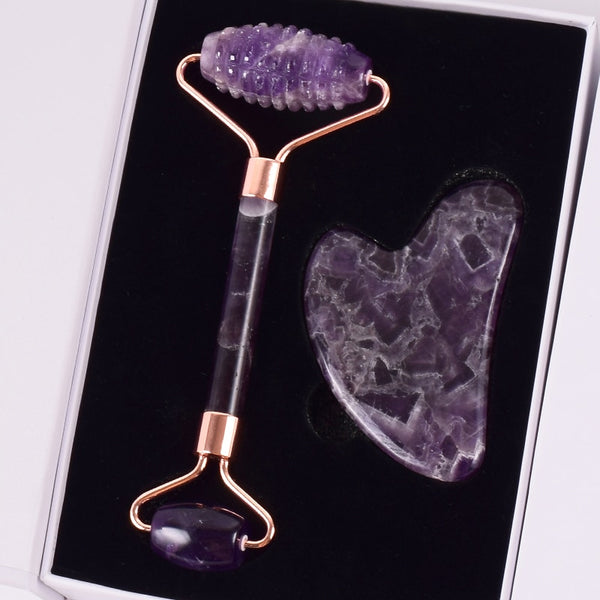 Amethyst face roller for health and beauty