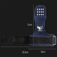 Cowhide gym gloves with adjustable wrist straps