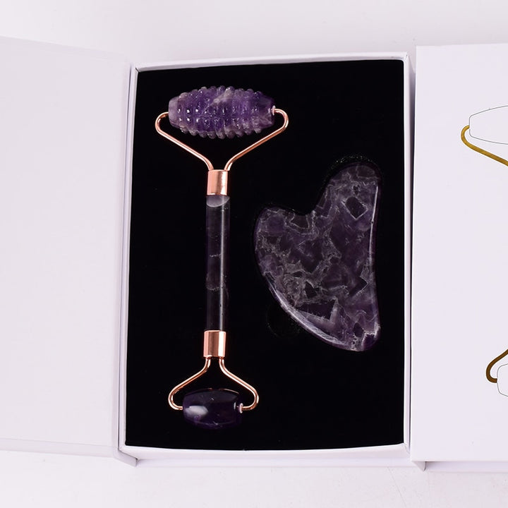 Amethyst face roller for health and beauty