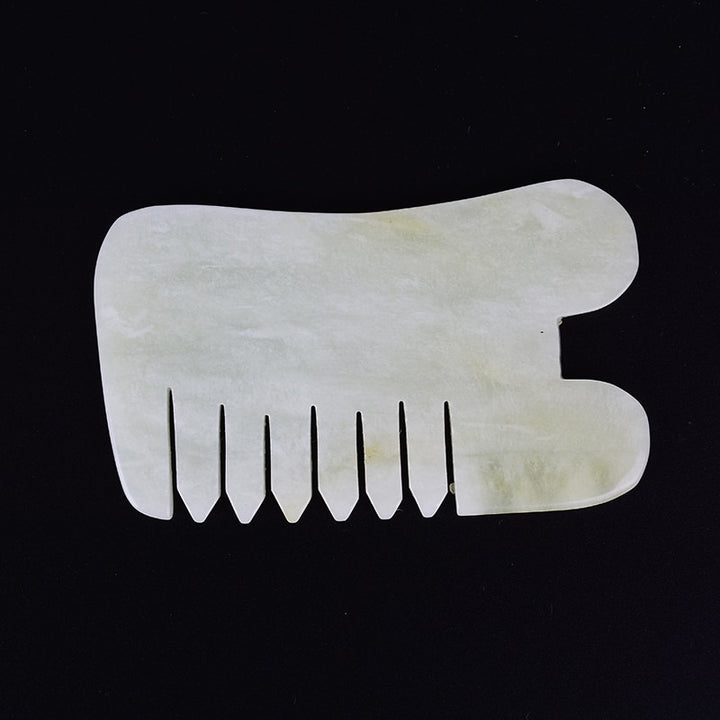 Natural jade stone guasha board in comb shape