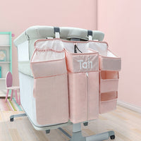 Foldable bedside organizer for baby crib