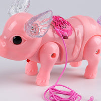 Electric Singing Pig Toy with Leash