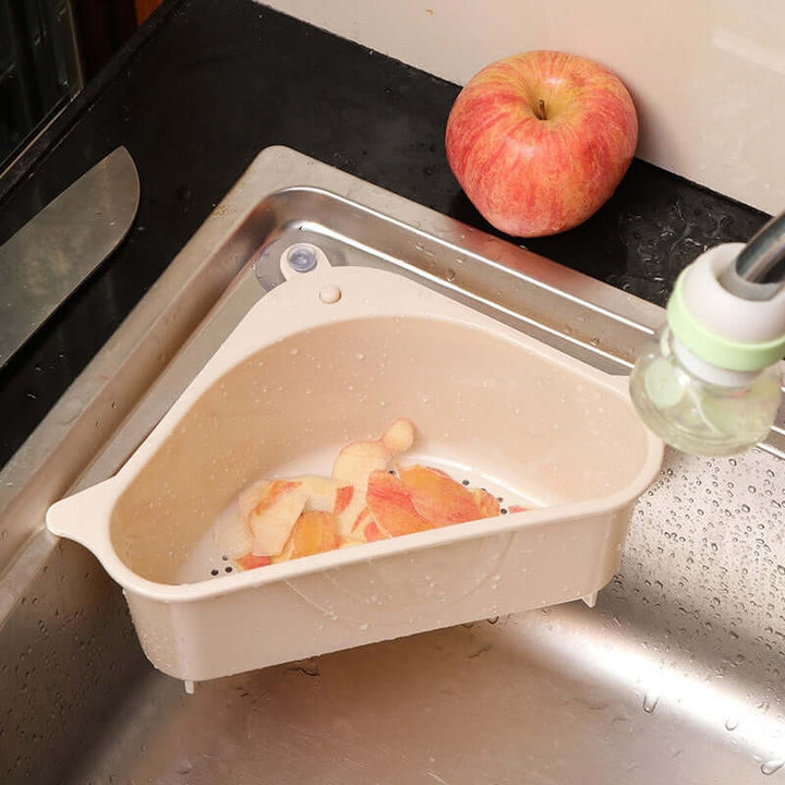 Sink strainer and storage shelf with suction cup