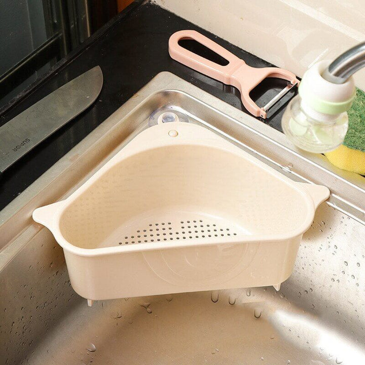 Sink strainer and storage shelf with suction cup