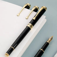 Golden Text Custom Engraving Fountain Pen Ink Gift School Supplies 2024 Stationery Men Luxury High Quality Writing Office Metal