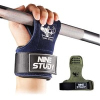 Cowhide gym gloves with adjustable wrist straps