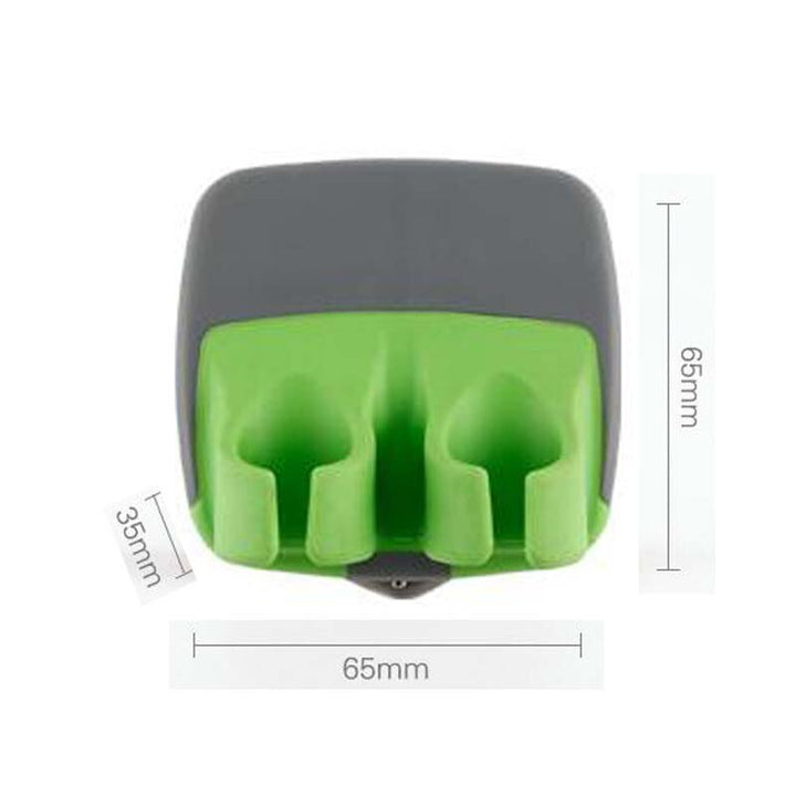 Stainless palm peeler with rubber finger grip.