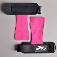 Pair of pink women's leather gym gloves