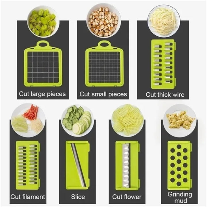 Versatile vegetable chopper with multiple blades
