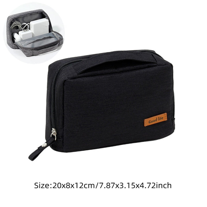 Image showcasing all three styles of the Travel Cable Bag side-by-side.