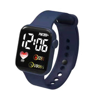 Silicone electronic wristwatch with heart print design