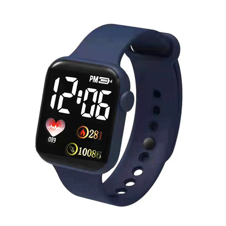 Silicone electronic wristwatch with heart print design