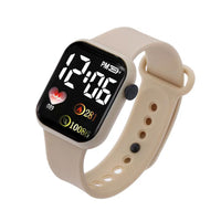 Silicone electronic wristwatch with heart print design