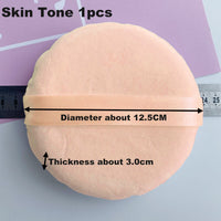 Super large cosmetic puff with silk ribbon edge