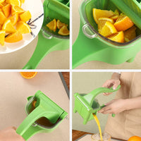 Manual lemon juicer in green