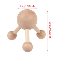 Wooden neck and shoulder massager