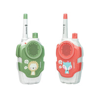 Kids using walkie talkies outdoors