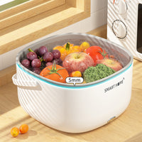 Ultrasonic electric vegetable washer in action.
