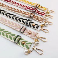 Long Crossbody Phone Lanyard Adjustable Neck Strap Wide Cloth Neckband Strap Rope Women's Pearl Hanging Anti-Lost Phone Lanyard