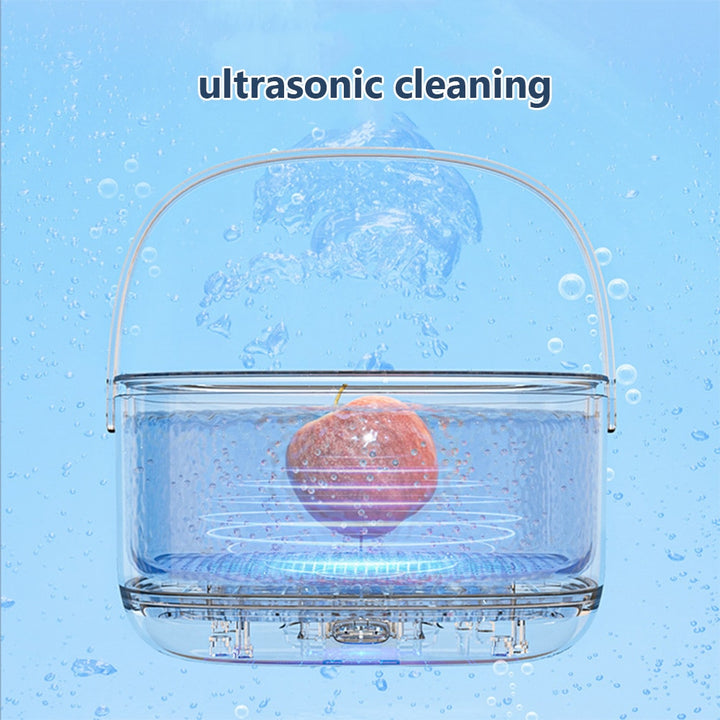 Ultrasonic electric vegetable washer in action.