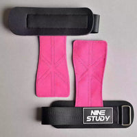 Pair of pink women's leather gym gloves