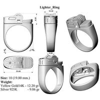 Punk Style Alloy Finger Rings Lighter