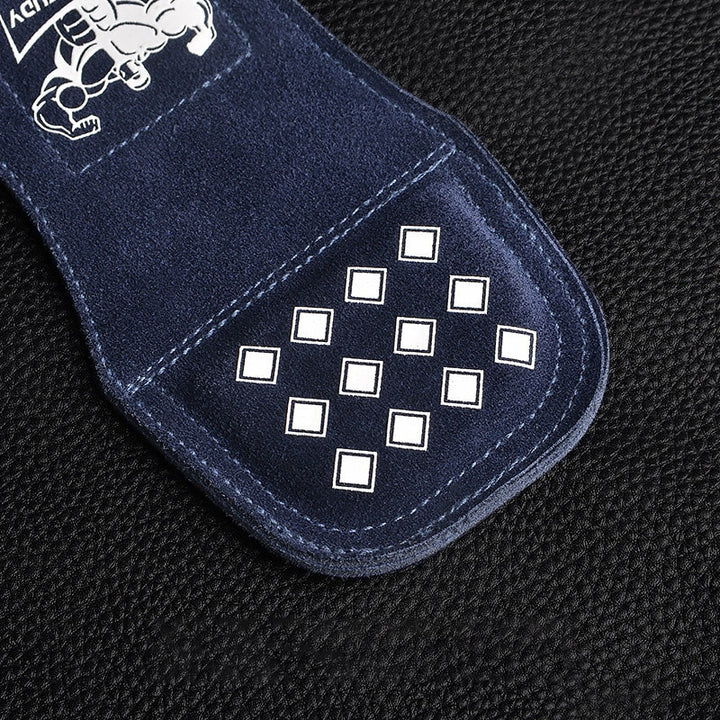 Cowhide gym gloves with adjustable wrist straps