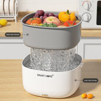 Ultrasonic electric vegetable washer in action.