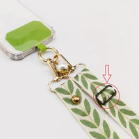 Long Crossbody Phone Lanyard Adjustable Neck Strap Wide Cloth Neckband Strap Rope Women's Pearl Hanging Anti-Lost Phone Lanyard